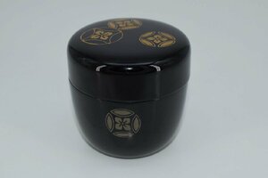 茶道具 黒塗 中棗 花七宝絵 （1） 樹脂製 茶道 17-8117