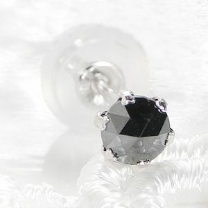 K18WG ホワイトゴールド ブラックダイヤモンド ピアス 片耳用 AAAクラス 0.20ct s-black-pia-k18-040xmas