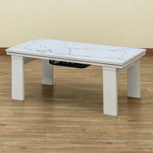  kotatsu table 90cm×50cm modern marble pattern 300W wooden rectangle marble white DCI-90(MWH)
