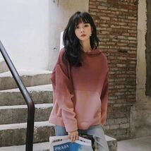 トレーナー レディース 春秋 秋服 春服 長袖 シンプル 無地 薄手 トップス ゆったり 大きいサイズ フード付き カジュアルLUEA189(L-4XL)_画像10