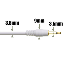 ステレオミニプラグケーブル 直型 両プラグ 長さ5m(500cm) ホワイト 金メッキ端子 3極 高品質シリコンゴム AUX オーディオケーブル[WH6]_画像2