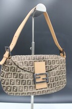 ＊ FENDI　フェンディ　ズッキーノ　キャンバス レザー　マンマバケット　ワンショルダー　8BR003　ベージュ_画像1