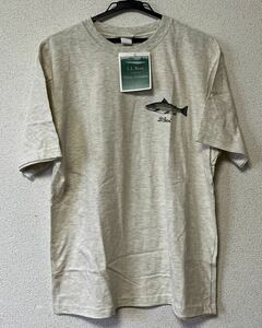 送料無料 L.L.BEAN エルエルビーン Tシャツ Mサイズ トラウト TROUT柄 タグ付 グレー USA製 80s 90s ジャケット コーチ ナイロン llbean