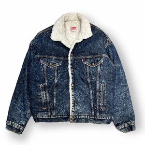 【M】古着 80s USA製 リーバイス Levi's ボア デニムジャッケット ブルゾン Gジャン ギャラクティックウォッシュ 38R