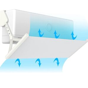 SCIVEI エアコン風よけカバー 直撃風防止 暖房通用 風向調整 ぶら下げ式 穴/工事不要 軽量 節電 多機種対応 ホワイト