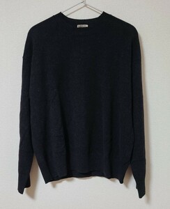 ★上質 AURALEE WOOL RANDOM RIB KNIT P／O オーラリー クルーネック リブ ニット セーター コモリ ヤエカ サイズ3(S) 中古★ジャンク扱い