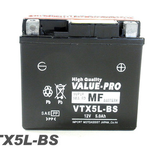 VTX5L-BS 即用バッテリー ValuePro / 互換 YTX5L-BS FTR223 SL230 NSR125 NS250R NS400R RGV250-3 RG400ガンマ RG500ガンマの画像1