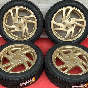 新品タイヤ。日本製。ENKEI SUBARU プレオRSリミテッド純正ホイール14インチ×5J+45 100/4穴PIRELLI 165/55R14スタッドレス新品タイヤ4本。