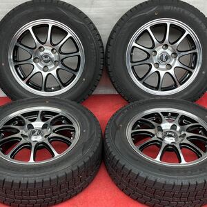 7.5分山。MANARAY Deplex Rayed 15インチ× 6J +45 PCD114.3/5穴DUNLOP 195/65R15スタッドレス4本。ノア ヴォクシー ステップワゴン セレナ