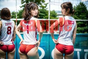 ブルマ 女子バレー バレーボール ラミネート加工A4サイズ 匿名配送 美人ポスター 高品質 volley a1013