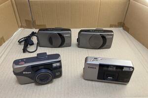 Canon.Autoboy.Luna.PANORAMA AiAF フ(2個)、Nikon.ニコン.NuVis 125i、Konica.コニカ.A4、コンパクトフィルムカメラ.説明にご覧ください