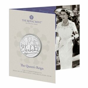 2022 イギリス エリザベス二世女王 英国連邦治世70年記念 5ポンド 硬貨
