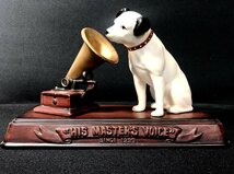 レア★Nipper ニッパー Victor ビクター犬 1899 蓄音機 置台付き 置物 コレクション ヴィンテージ レトロ_画像1