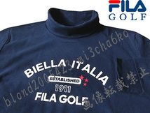 ■新品【FILA GOLF】フィラゴルフ HEAT-INSULATING保温 タートルネック長袖シャツ■NV/L_画像1