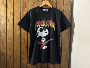 新品●スヌーピー　ロックスター　ビンテージスタイル　Tシャツ［L］●アニメ/マンガ/ピーナッツ/SNOOPY/ROCKSTAR