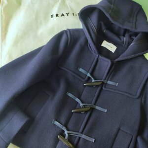 美品 FRAY I.D ウール ダッフルコート サイズ0 Mサイズ相当 カシミヤブレンド ネイビー ショート丈 フレイアイディ