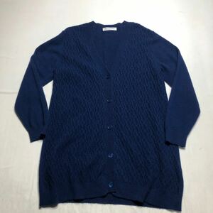 カシミヤ100% ニットカーディガン　サイズM cashmere100% ニットセーター　着丈長め　ニットカーディガン　2-202