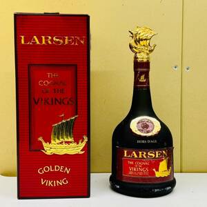 【IK-25420】 LARSEN GOLDEN VIKINGS 750ml 40％ 未開栓 ラーセン ゴールデン ヴァイキング お酒 中古 古酒 洋酒 COGNAC コニャック