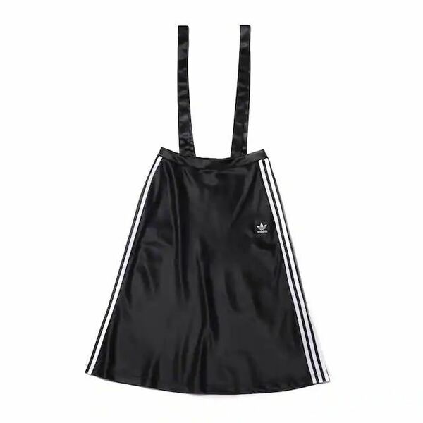 adidas originals MIDI SKIRT BLACK/WHITE 21SS-I サスペンダー スカート 黒