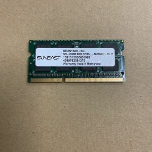 D100 ノートPCメモリー　SUAEAST SE3N1600-8G DDR3L