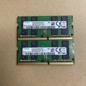 E11 SAMSUNG ノートPCメモリー　16GB 2R×8 PC4-2666V ２枚