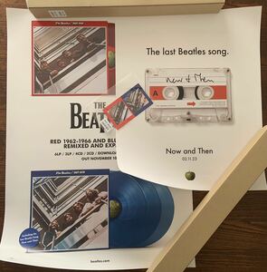 【新品・未使用】The Beatles Red & Blue / Now And Then 非売品特典ポスター&特典ステッカー3点セット