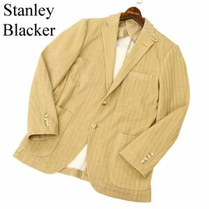 Stanley Blacker スタンリーブラッカー 秋冬 ウール混★ ヘリンボーン柄 2B テーラード ジャケット Sz.LL　メンズ 大きい　C3T09462_A#N