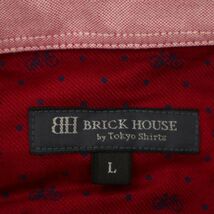 【新品 未使用】 BRICK HOUSE by Tokyo Shirts ブリックハウス 通年 ドット デザイン柄 長袖 シャツ Sz.L　メンズ 赤　C3T09456_A#C_画像7