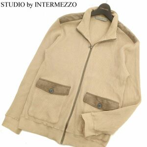 STUDIO by INTERMEZZO インターメッツォ レナウン 切替★ ワッフル ストレッチ ワーク ジャケット ブルゾン Sz.L　メンズ　C3T09427_A#O