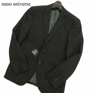 【新品 未使用】 nano universe ナノユニバース 通年 総裏ウール★ 2B ストライプ テーラード ジャケット Sz.44　メンズ　C3T09472_A#O