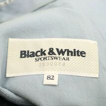 BLACK&WHITE ブラック＆ホワイト 通年 ウール100％★ 2タック入り スラックス パンツ Sz.82　メンズ グレー ゴルフ 日本製　C3B04099_A#R_画像9