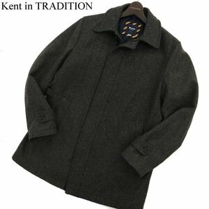 Kent in TRADITION ケント 秋冬 メルトンウール★ 比翼仕立て ジップ ショート シングル コート Sz.L　メンズ グレー　C3T09988_B#N