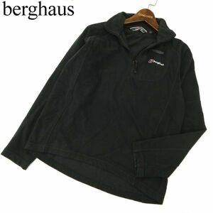 berghaus バーグハウス 秋冬 ロゴ刺繍★ ハーフジップ プルオーバー フリース トレーナー Sz.S　メンズ 黒 アウトドア 登山　C3T10042_B#B