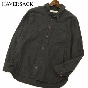 HAVERSACK ハバーサック 秋冬 アシンメトリーポケット★ 長袖 ワーク ネル シャツ Sz.M　メンズ グレー 日本製　C3T10244_B#B