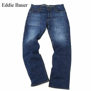 Eddie Bauer エディーバウアー 加工★ RELAXED USAコットン ストレッチ デニム パンツ ジーンズ Sz.33　メンズ アウトドア　C3B04410_B#R