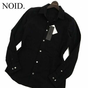 【新品 未使用】 NOID. ノーアイディー 秋冬 長袖 フランネル★ ショートカラー SH シャツ Sz.1　メンズ 黒　C3T10610_B#B