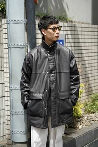 UNIVERSAL PRODUCTS SHEEP LEATHER CARCOAT ユニバーサルプロダクツ レザー ジャケット ダウン スウエット ニット パーカー 1LDK BLK 3