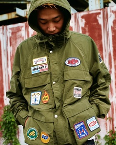 BlackEyePatch PATCHED LOGOS NYLON MOUNTAIN JACKET 取扱注意 スウェット パーカー Tシャツ ブラックアイパッチ ジャケット OLIVE L