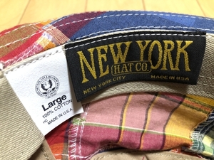 送料込み）NEWYORK HAT（ニューヨークハット）　タータンチェック　サイズＬ　100％コットン　米国製