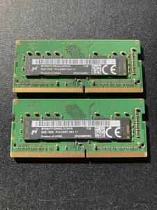 Micron ノートPC用　PC4-2400T-SA1-11 1Rx8 8GB 2枚セット