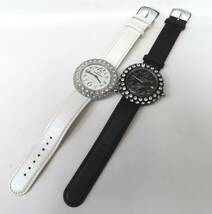 #72626 美品 ボンボン ウォッチ 2点セット bonbon Watch 黒 白 デイト クオーツ 腕時計_画像1