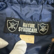 １円〜　激レア　RHYME SYNDICATE　ライムシンジケート　90s 当時物　フーデットジャケット　コート　ロゴ　ネイビー　HIPHOP_画像3