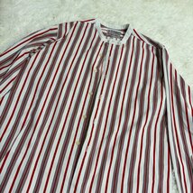 １円〜　PIERRE OF PHILA UNIFORM and COSTUMES 60-70s ヴィンテージ　ストライプ　長袖シャツ　シャツ　ホワイト　レッド　_画像3