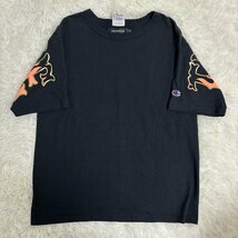 １円〜　CHAMPION×JACK ROSE　チャンピオン　ジャックローズ　Tシャツ　ブラック　サイズ３　コットン　TRUST ME　ファイヤーロゴ_画像1