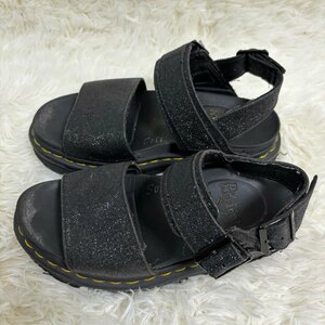 1円〜Dr.Martens ドクターマーチン　サンダル　ブラック　VOSS GLTR　AW004 サイズ２３ｃｍ　グリッター　スポーツサンダル　Voss Strap