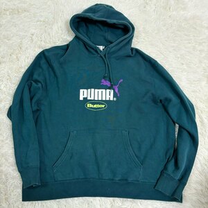 １円～　PUMAxBUTTERGOODS　プーマ　バターグッズ　ウーブンフラッグラベル　ダブルネーム　パーカー　ユニセックス　サイズXL　グリーン