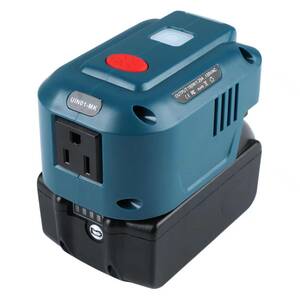 (B) マキタ makita 互換 インバーター ポータブル電源 アダプター AC電源 USB LED ライト付 18V バッテリー モバイル 非常時 100V 家庭用