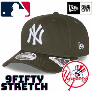 【海外限定】ニューエラ MLB ニューヨークヤンキース 9FIFTY Stretch NEW ERA New York Yankees オリーブ ストレッチ フリーサイズ