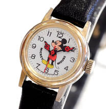 整備済 稼働 ミッキーマウス 機械式手巻き 腕時計 1970年代 オリジナルベルト レディース ディズニー BRADLEY ブラッドレイ Mickey Mouse_画像1