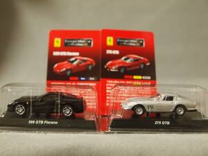 1/64 フェラーリ 2台：599 GTB Fiorano 黒 + 275 GTB Silver サークルKサンクス/京商 Ferrari 4 【紙箱無】